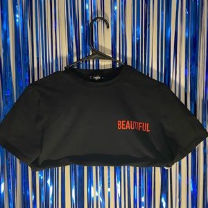 Beautiful black and red crop top shirt